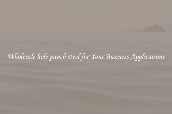 Wholesale hole punch steel for Your Business Applications