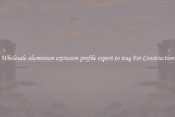 Shop Wholesale aluminium extrusion profile export to iraq For Construction Uses