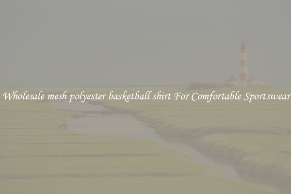 Wholesale mesh polyester basketball shirt For Comfortable Sportswear