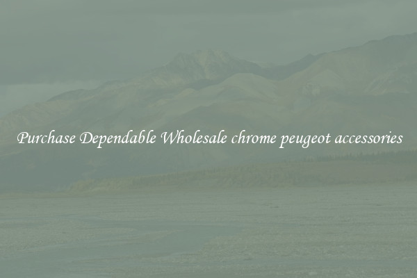 Purchase Dependable Wholesale chrome peugeot accessories