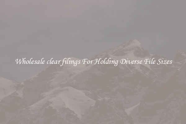 Wholesale clear filings For Holding Diverse File Sizes