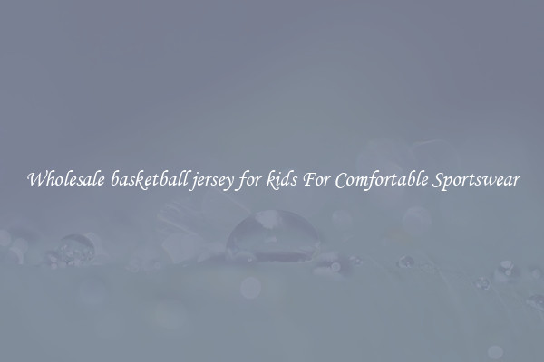 Wholesale basketball jersey for kids For Comfortable Sportswear