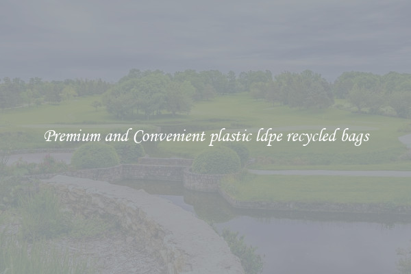 Premium and Convenient plastic ldpe recycled bags