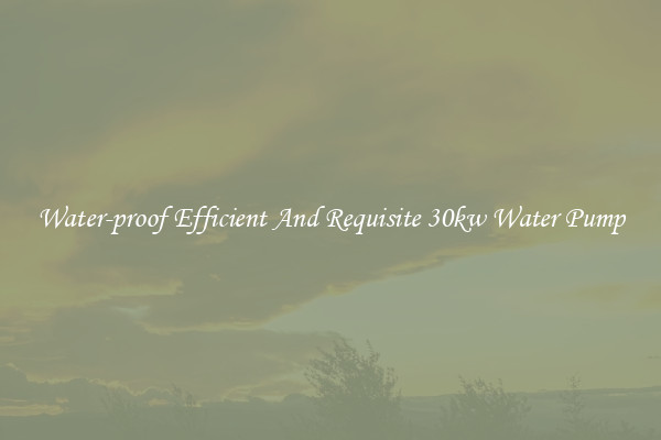 Water-proof Efficient And Requisite 30kw Water Pump