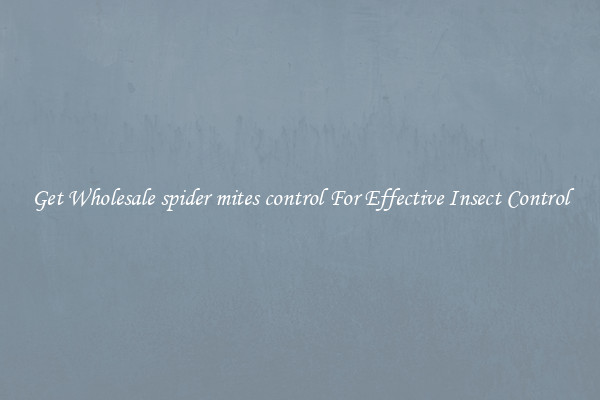 Get Wholesale spider mites control For Effective Insect Control