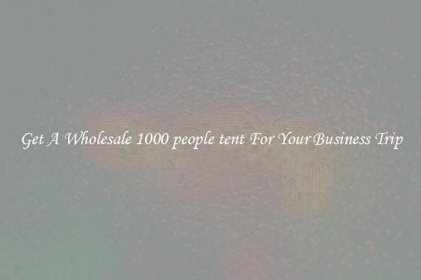 Get A Wholesale 1000 people tent For Your Business Trip