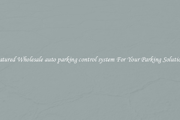 Featured Wholesale auto parking control system For Your Parking Solutions 