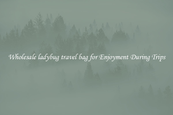 Wholesale ladybug travel bag for Enjoyment During Trips