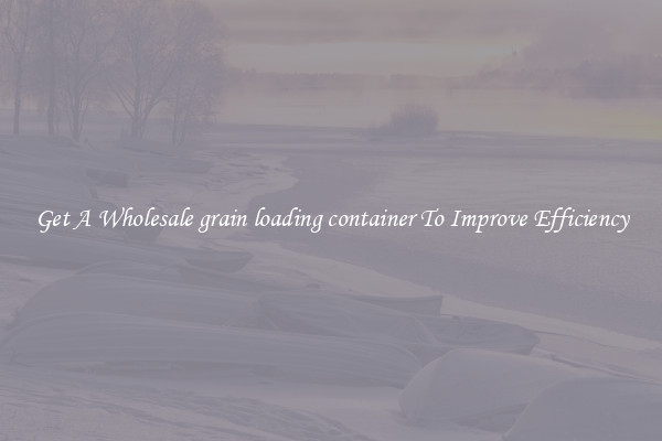Get A Wholesale grain loading container To Improve Efficiency