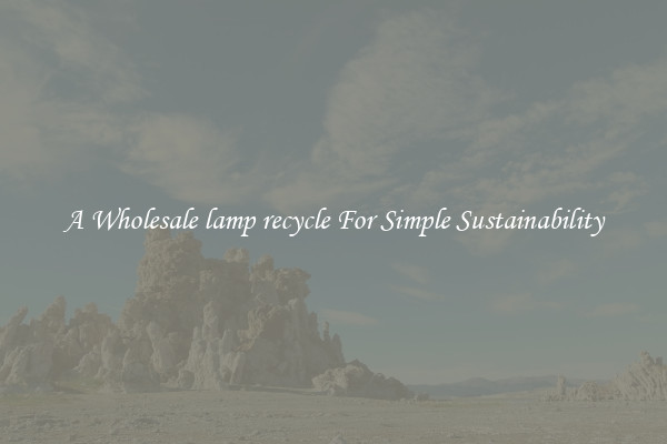  A Wholesale lamp recycle For Simple Sustainability 